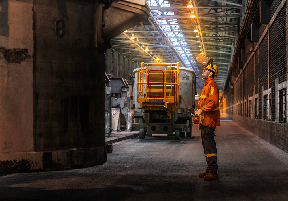 Man Inspecting Tomago Aluminium Plant